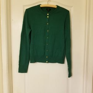 J Crew Collection green emerald cardigan sweater M